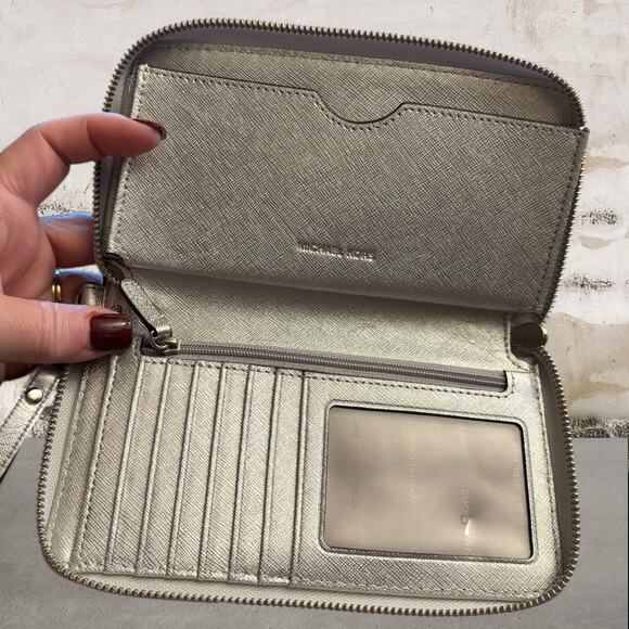 Michael Kors Iridescent Leather Zip Wristlet Wallet - Picture 7 of 7